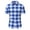 Blue, variant on Mens Big & Tall Plaid Short Sleeve Button Down Shirt, Gingham Check Regular Fit Top, Summer Business Casual Work Beach Vacation Cardigan Shirts