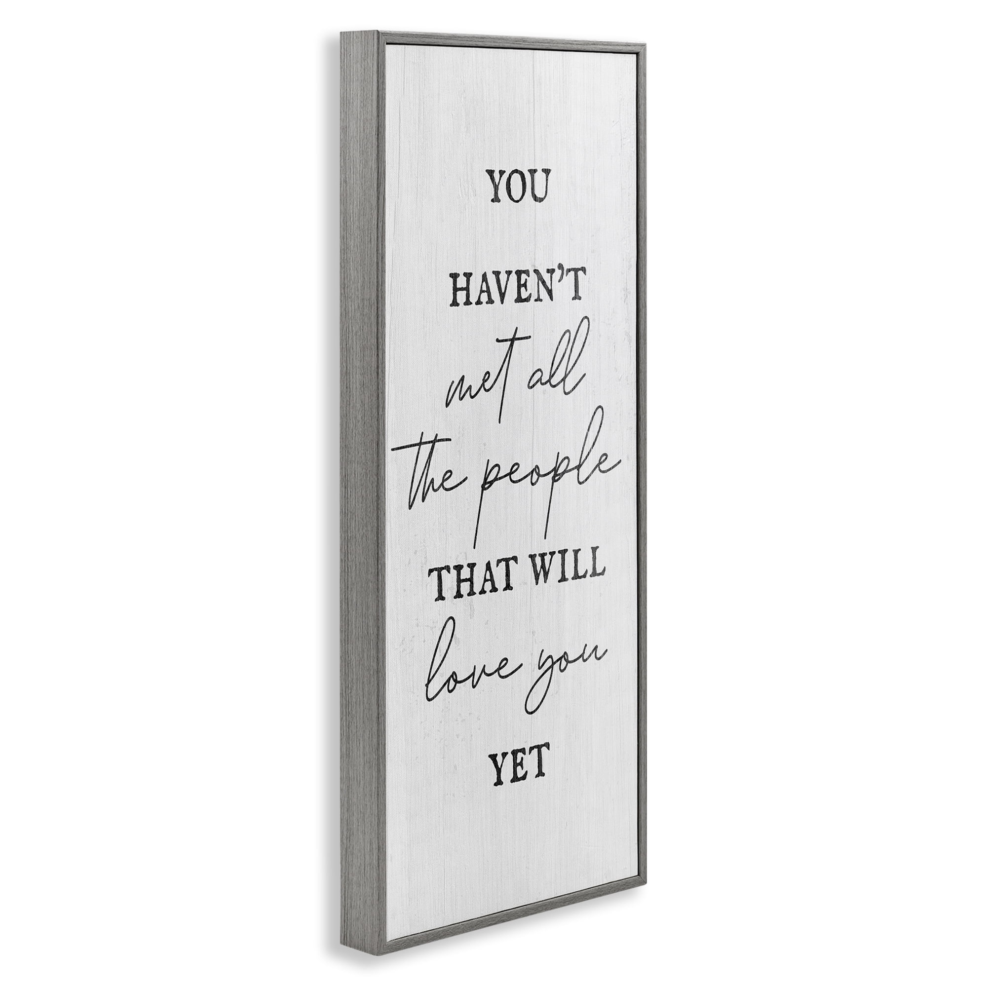 Stupell Industries People Who Will Love You Typography Painting Gray Framed Art Print Wall Art, 13 x 30
