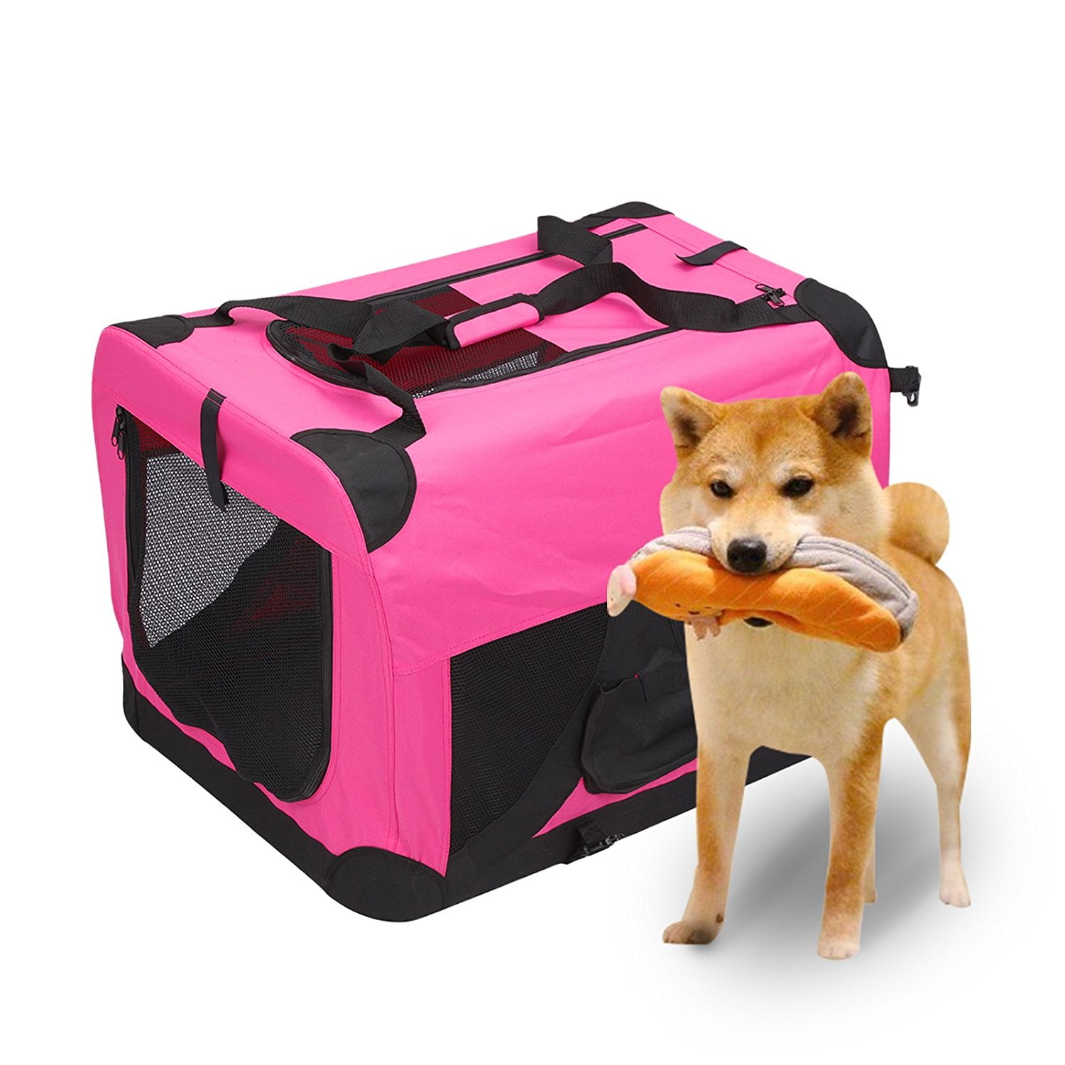 Magshion Portable Crates Kennels Fabric Transport With Sturdy Metal