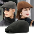 thumbnail image 2 of Minimalist Solid Color Suede Beret Hat for Men and Women, Spring and Autumn British Style Warm Duckbill Cap, Artistic Retro Forward Hat, 2 of 9