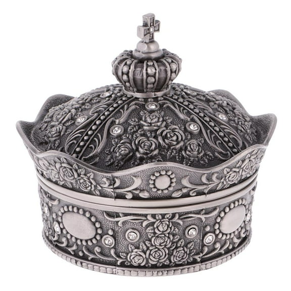 Velvet Alloy Jewelry Box Container Antique