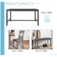 thumbnail image 6 of Harper & Bright Designs Farmhouse Wooden Dining Table set with Bench for 6, 6 Pieces Kitchen Table set with 4 Chairs and Bench, Gray, 6 of 16