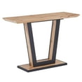 thumbnail image 1 of Modern MDF & Metal Console Table - Natural & Black, 1 of 7