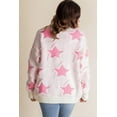 thumbnail image 2 of Women's Sachet Pink Oversized Star Pattern Sweater – Cozy Casual Winter Style for Daily Wear [ZhiHiMeRi] | L, 2 of 12