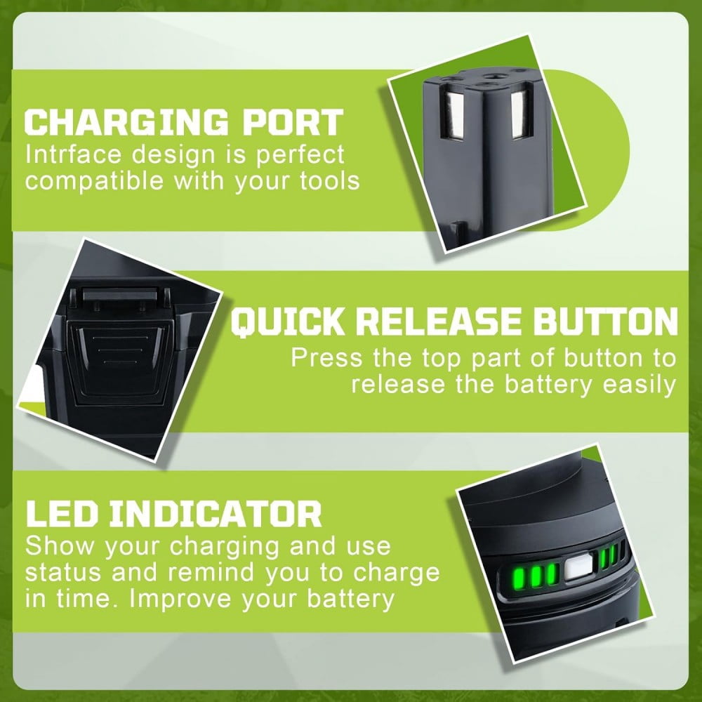 2Pack P108 18V 6.0Ah Lithium Battery Replacement for Ryobi 18V Battery P104 P108 P102 P103 P105 P107 P109 P122 BPL-1815 with LED Indicator Compatible with Ryobi 18V Cordless Power Tools