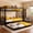 Twin over Twin with Trundle(Black), variant on Uiowio Triple Bunk Bed Twin over Twin with Trundle,Triple Twin Bunk Bed with Ladder & Guardrail,Metal Convertible Triple Bunk Bed Frame for Teen & Adult,Bedroom,Dorm,Black(Mattress not included)
