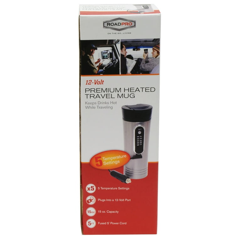 RoadPro RP0719 12-Volt 15oz Premium Heated Travel Mug