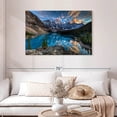 thumbnail image 2 of Elephant Stock Moraine Lake Sunset Wall Art - Horizontal Canvas Wall Art - Living Room Wall Decor - Nature Canvas - Blue And Brown Decor - 45" x 30", 2 of 8