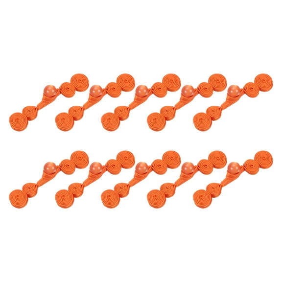 Uxcell Chinese Knots Frog Buttons Closure Sewing Fasteners, 10 Pairs Faux Pearl Chinese Closure Buttons (Orange)