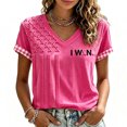 thumbnail image 2 of JULMCOMO Breast Cancer Awareness Shirts for Women I WON Pink Ribbon American Flag Gingham Cuff V Neck Graphic Tees Breast Cancer Loose Casual T Shirts Pink XL, 2 of 7