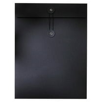 Cosmug Heavy Duty Thread Seal Envelopes | Thick Reusable Cowhide Document Folders | Transparent A4 File Organizers (23.9*33Cm) | Contract & Archive Bags, Black