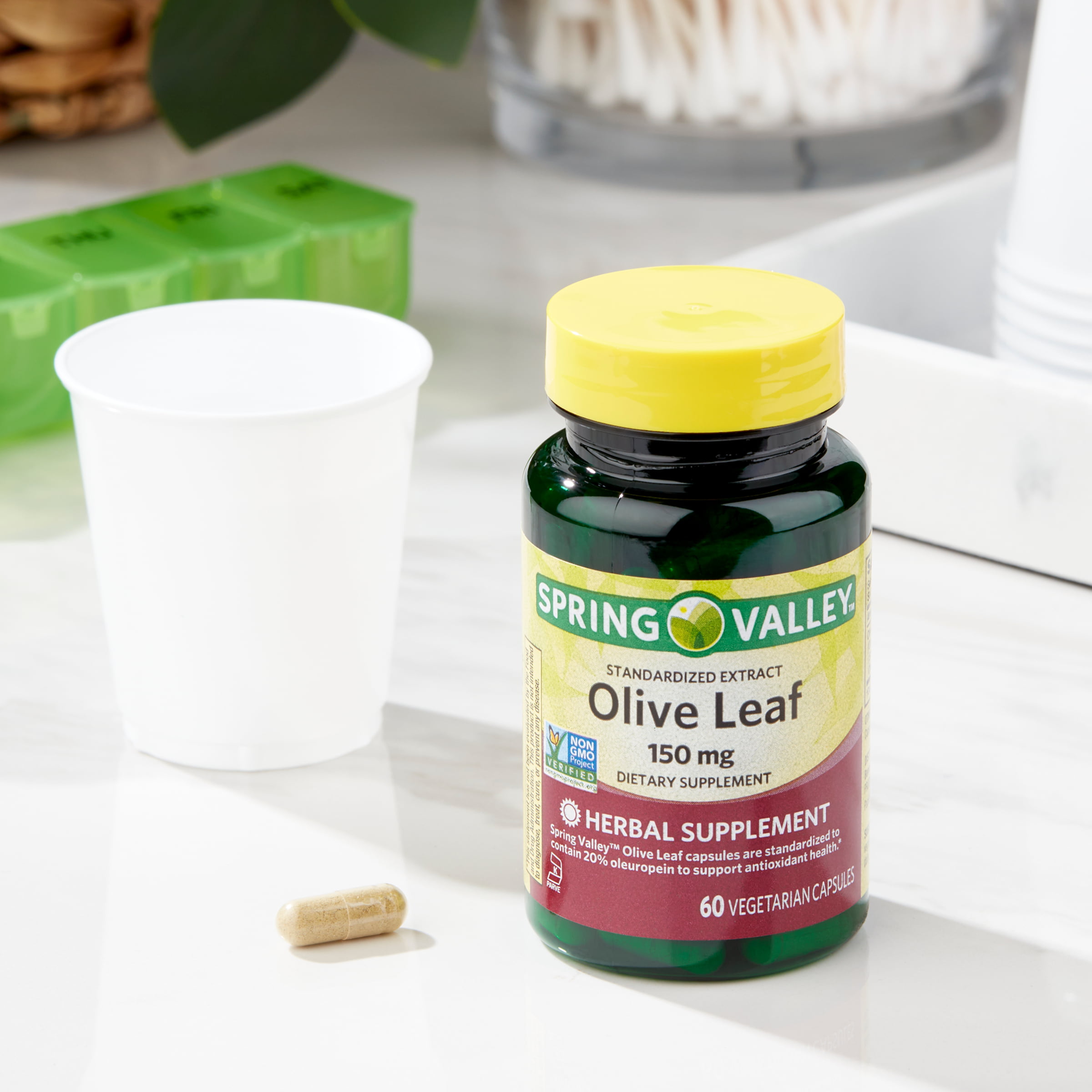 Dietary Extract mg, Standardized Supplement, 60 Olive Leaf, Spring Valley 150 Count Capsules
