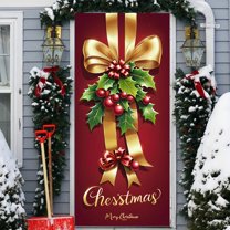 ChicYu 35.43x78.74in Christmas Door Curtain Banner Door Cover Festive Pattern Design for Home Entryway Door Decoration Enhancing Holiday Vibes