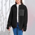 thumbnail image 2 of Youmylove Kids Winter Outwear Toddler Baby Girls Spring Patchwork Long Sleeve Casual Fuzzy Coat With Pockets, 2 of 4