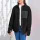 thumbnail image 2 of Gibobby Grandes NiñosNiños Pequeños Bebé Niñas Primavera Invierno Patchwork Manga Larga Casual Fuzzy Fleece Outwear Abrigo Con Bolsillos(Negro, 10-12 Años), 2 of 4