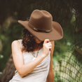 thumbnail image 2 of Womens Cowboy Hats Leather Hat for Men Khaki Hat Country Outfits for Men One Size, 2 of 5