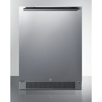 24" Wide Built-In Outdoor All-Refrigerator, Stainless Steel/Black, RHD