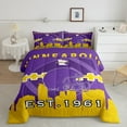 thumbnail image 2 of Manfei American Rugby Games Silhouette Comforter Sets Twin Size,Minneapolis Comforters & Duvets,Purple Rugby Helmet Bedding Twin Comforter Set For Boys,Lightweight Room Decoration Reversible,2-Piece, 2 of 8