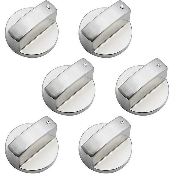 6 Pieces Universal Metal Control Knobs Gas Stove Knob 6mm Universal Control Knobs Stove Knob for Gas Stove Cooker Oven Hob