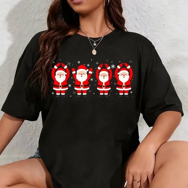 Playera de Mujer de Santa Vintage Divertida de Ohio con Diseño O-H-I-O 100% Algodón