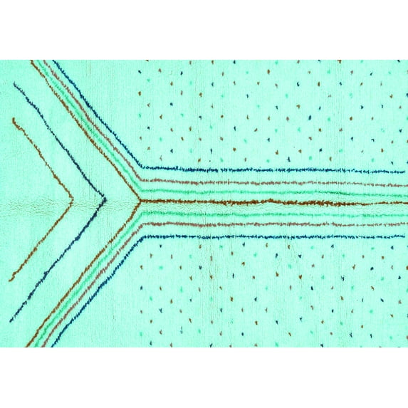 Ahgly Company Indoor Rectangle Solid Turquoise Blue Modern Area Rugs, 2' x 3'