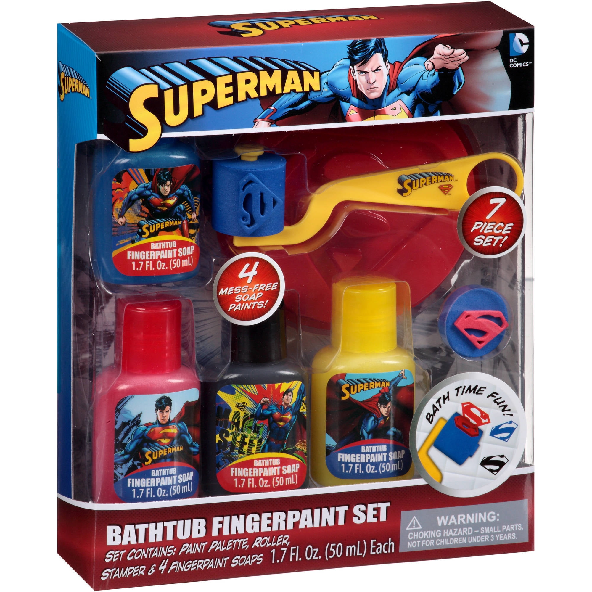 Superman Bathtub Fingerpaint Set 7 Pc Com