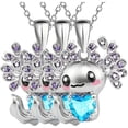 thumbnail image 1 of Colgantes con Dijees de Ajolote AxolotlNeck05 3Pzas Ajolote/Corazón Plata/Azul Metal Cadena y Dije., 1 of 5