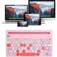 thumbnail image 3 of Wireless Keyboard Multi-Device, Bluetooth and 2.4G Dual Mode, Switch To 3 Devices for Cellphone, Tablet, PC, Smart TV, IOS Android Windows, Pink, 3 of 8