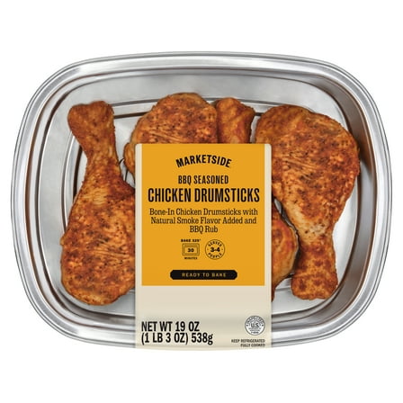Marketside Fresh Never Frozen Prepared Meal Ready to Bake BBQ Chicken Drums, 19 oz