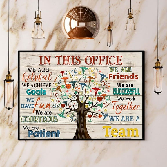 Nurse In This Office We Are A Team Paper Poster No Frame Matte Wall Art Decor 11 x 17 Inch Poster