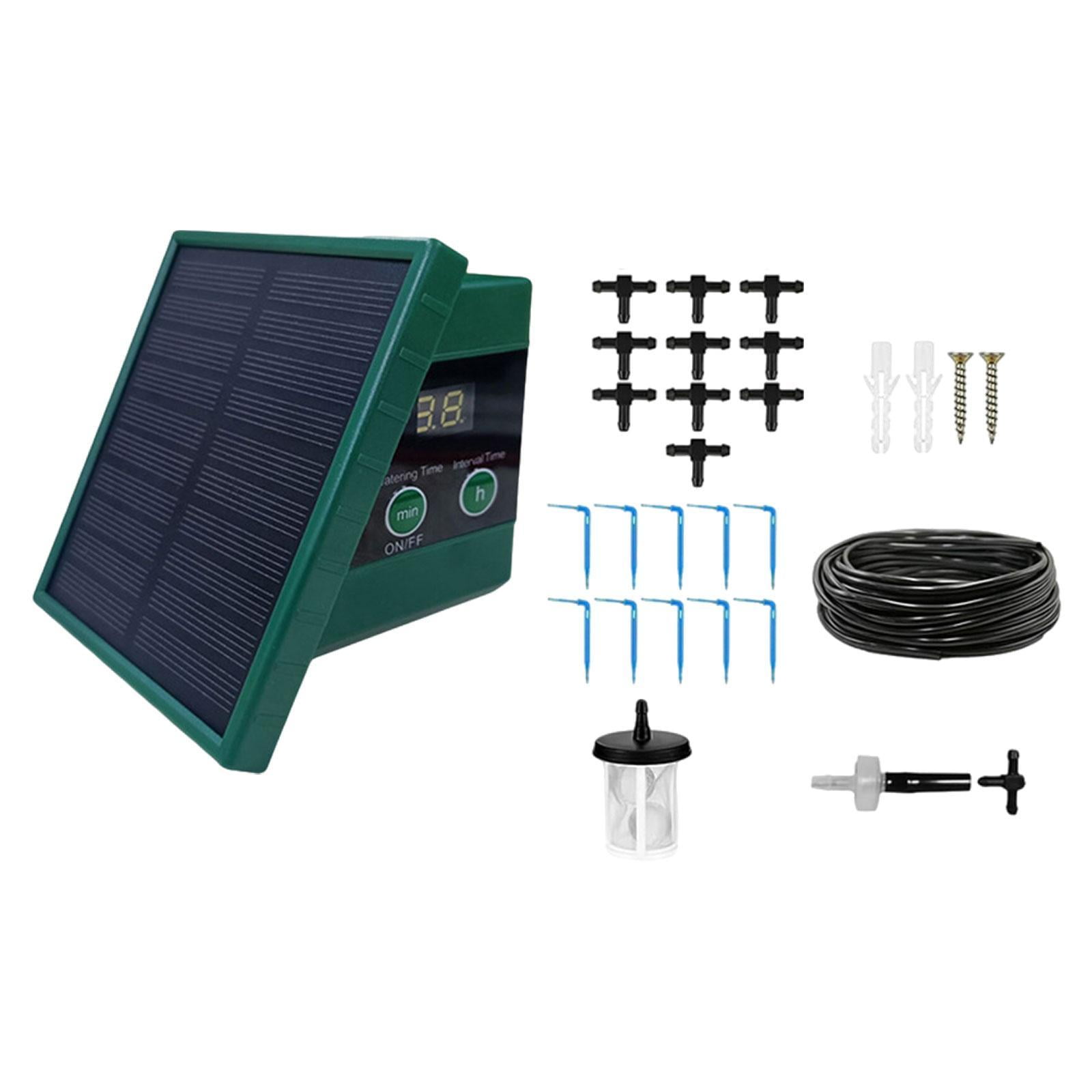 oshhni Solar Drip Irrigation System Kit Flower Pot Garden Houseplant Anti Siphoning