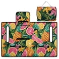 thumbnail image 3 of SEANATIVE Golf Cart Seat Cover, Universal for 2-Seater Club Car DS/Precedent, Portable Lightweight Golf Cart Bench Seat Covers with 4 Storage Pockets, Pineapple Grapefruit Tropical Leaf, 3 of 7