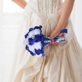 thumbnail image 3 of Royal Bridal Bouquet Handmade with Satin Roses & Pearls - Wedding Bouquet Holder for Bride and Bridesmaids, Rhinestone Wedding Flower Arrangements in Ivory White, 3 of 6