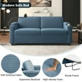 thumbnail image 6 of Harper & Bright Designs Corduroy Sleeper Sofa with Full Size Mattress, Convertible Pull-Out Sofa Bed with USB Ports and Cup Holders & Phone Holder for Small Spaces Apartments, 72.8" Navy Blue, 6 of 16