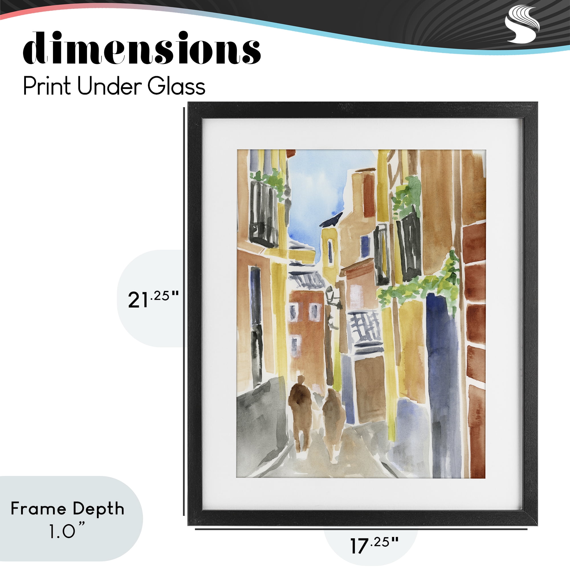 Stupell Industries Calles de Madrid Architecture Black Framed Print Under Glass, design by June Erica Vess