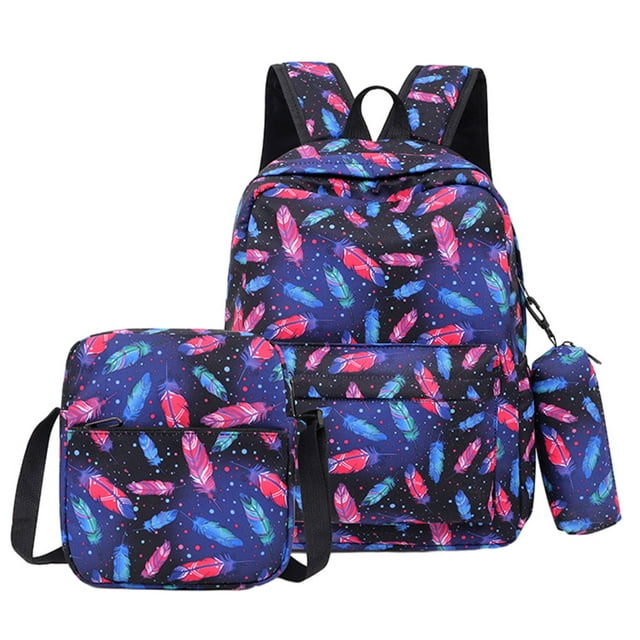 VONKY Nylon Unisex School Bag Comfortable And Durable Backpack For Fashionable Students Fashionable Feather 1Set