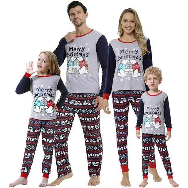 Ensemble de Pyjama de Noël pour Femme/homme/enfant Imprimé de Pyjamas de Noël