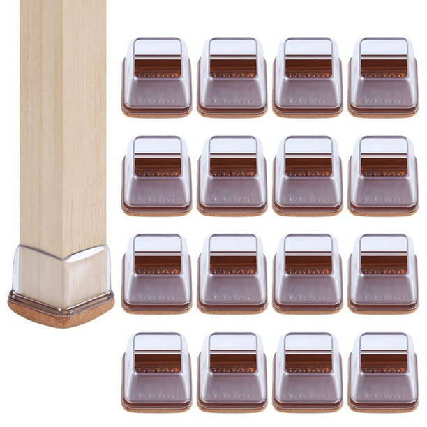Ezprotekt 24 Pcs Silicone Chair Leg Floor Protectors with Wrapped Felt