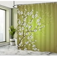 thumbnail image 4 of Ambesonne Japanese Shower Curtain, Sakura Bloom Spring Season, 69"Wx70"L, Pale Olive Green, 4 of 4