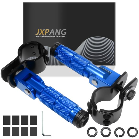 Estriberas traseras plegables para motocicleta JXPANG M8 azul universal