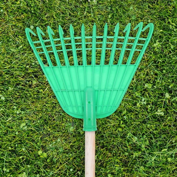 BESTYASH Green Gardening Rake Lawn Sweeper Made of PP Material, 1 Piece for Yard Cleanup