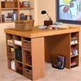 thumbnail image 2 of Project Center Desk with Bookcase and 3 Bin Cabinet-Oak, 2 of 2