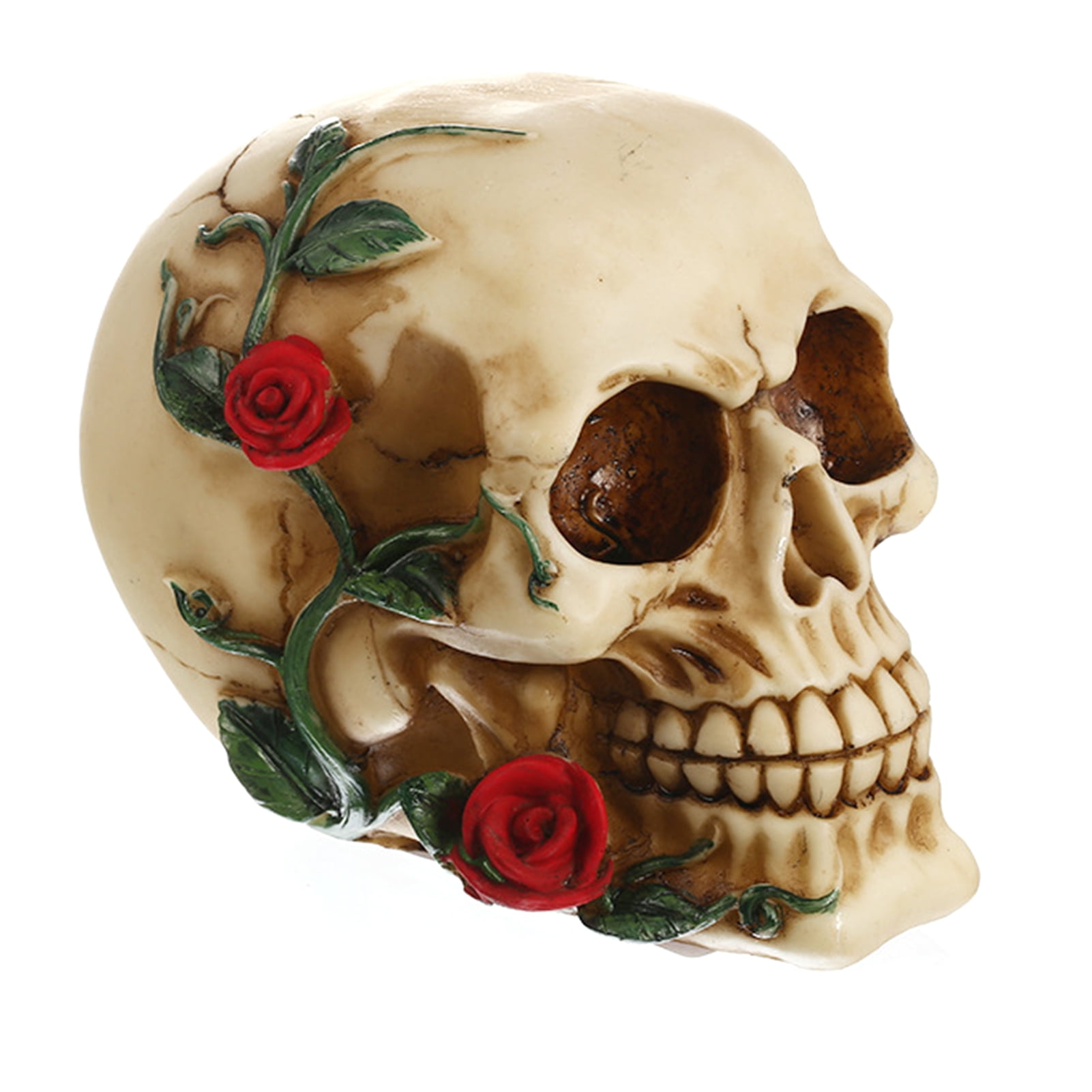 Skull Figurine Realistic Halloween Decor Ornament Home Party Horror Bar Prop 