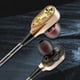 thumbnail image 5 of Auriculares de música de 05 mm Auriculares intrauditivos con cable deportivos de graves profundos con micrófono dorado 3 piezas, 5 of 5
