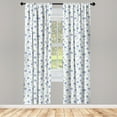 thumbnail image 3 of Ambesonne Floral Curtains, Flourishing Summer Roses, Pair of 28"x95", Pale Yellow Blue Violet, 3 of 5
