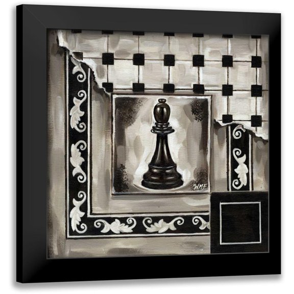Fields, Wendy 12x12 Black Modern Framed Museum Art Print Titled - Chess II