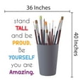 thumbnail image 3 of CLASSROOM - Vinyl School Mural Art Tin Can School Supplies Decoration Inspirational Quotes Design Wall Lettering Art Decal Sticker - Stand Tall And Be Proud Be Yourself And You Are Amazing 36" x 40", 3 of 3