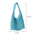 thumbnail image 3 of MERILER Women's Straw Crochet Backpack with Drawstring Closure, Casual Beach Daypack for Girls, Summer Crossbody Handbag, 3 of 7