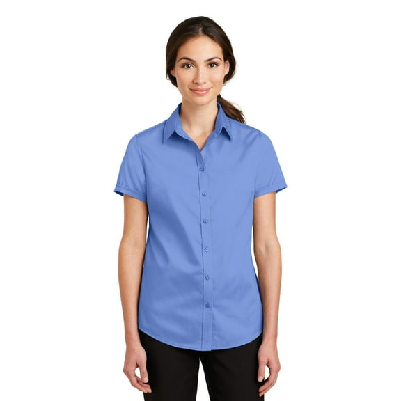 Port Authority Ladies Short Sleeve SuperPro Twill Shirt. L664