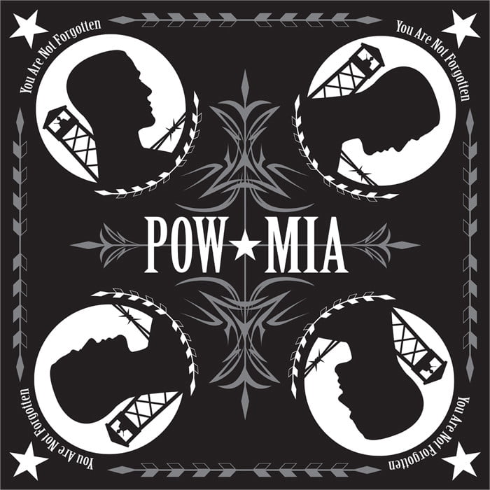 Small Logo POW MIA Headwrap Durag Bandanna Bandanna Free Shipping Military Black 